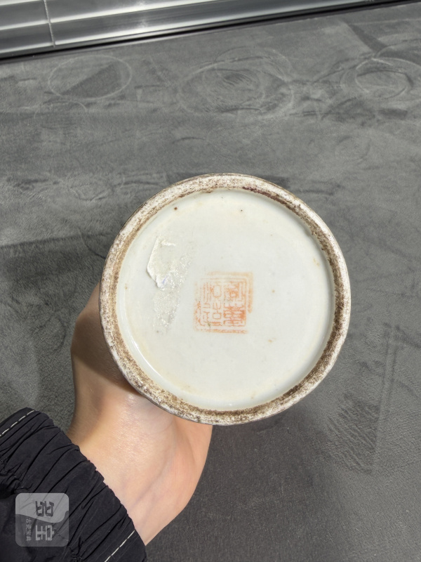 清同治粉彩福星高照纹笔筒 - 图5